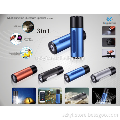 Promotional Christmas Gift LED Light Wireless Bluetooth Speaker with 5200mAh power bank